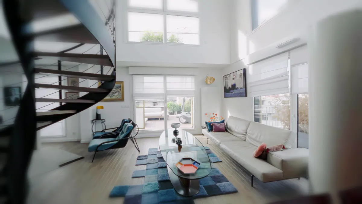 Résidence contemporaine, Séjour en double hauteur